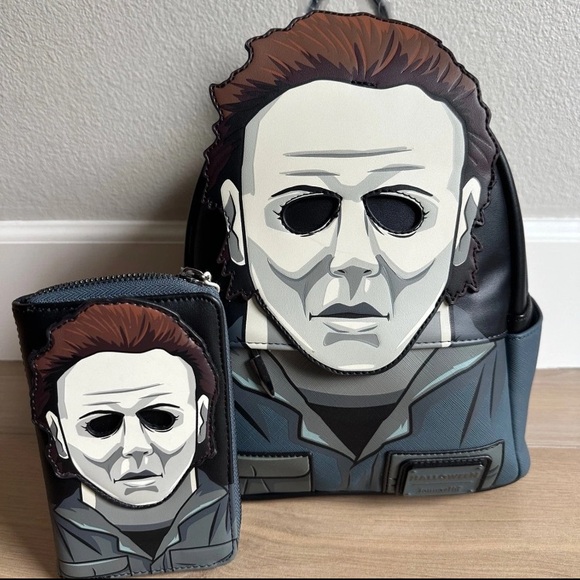 RARE! Loungefly Michael Myers Halloween Backpack and Wallet Set! NWT!!! - Picture 1 of 5